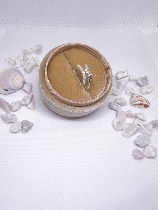 Anillo Corazón con Zirconias Ajustable