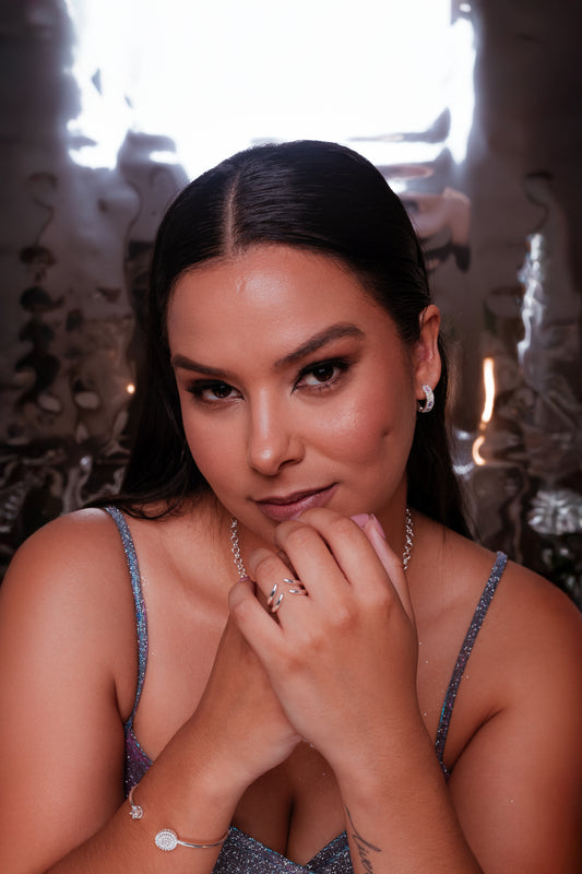 Bracelete Lluvero Con Zirconias Ajustable