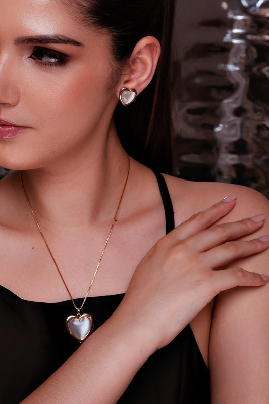 Collar Corazón Blanco