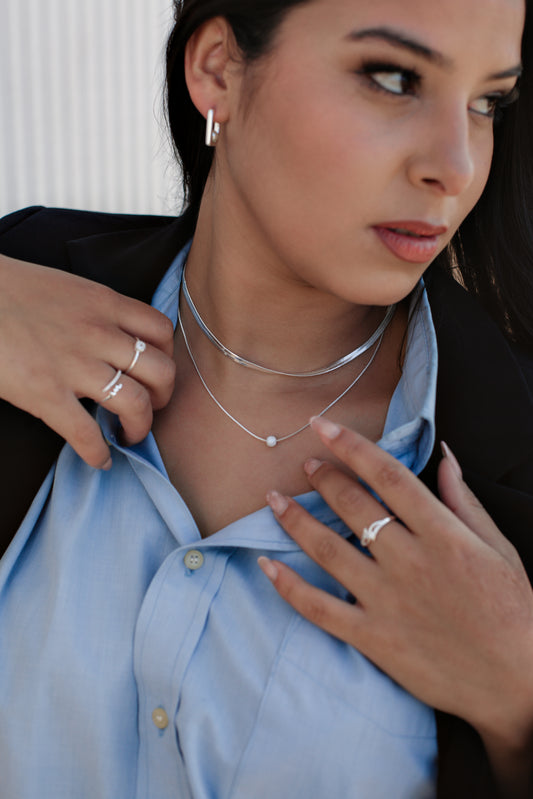 Collar Doble con Perla