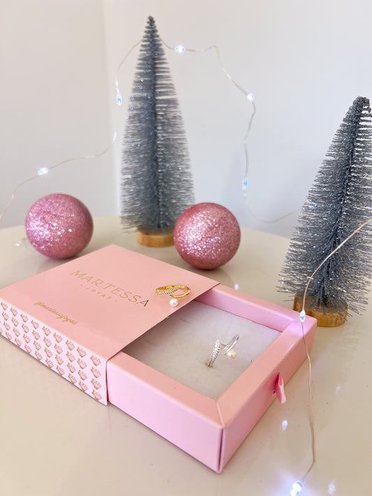 Anillo con Perla y Zirconias Ajustable