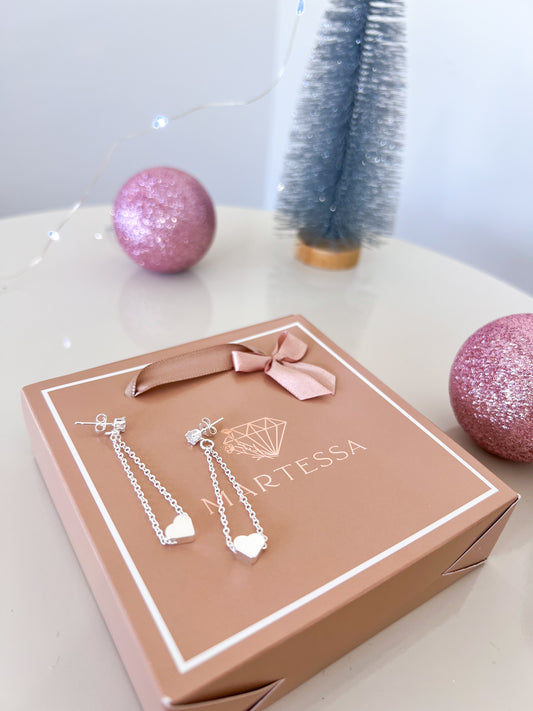 Caravanas Longas com Ponto de Luz e Coração Inclinado