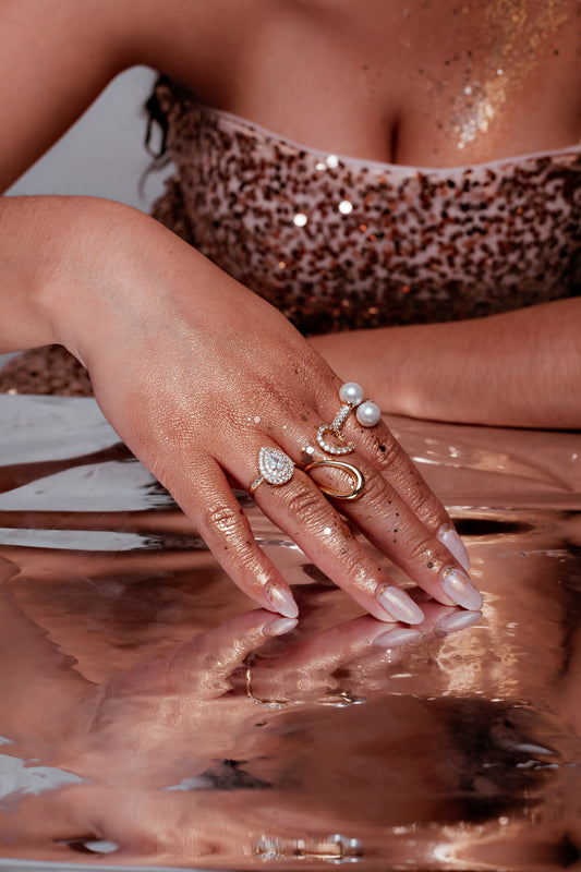 Anillo Doble Con Zirconias Ajustable