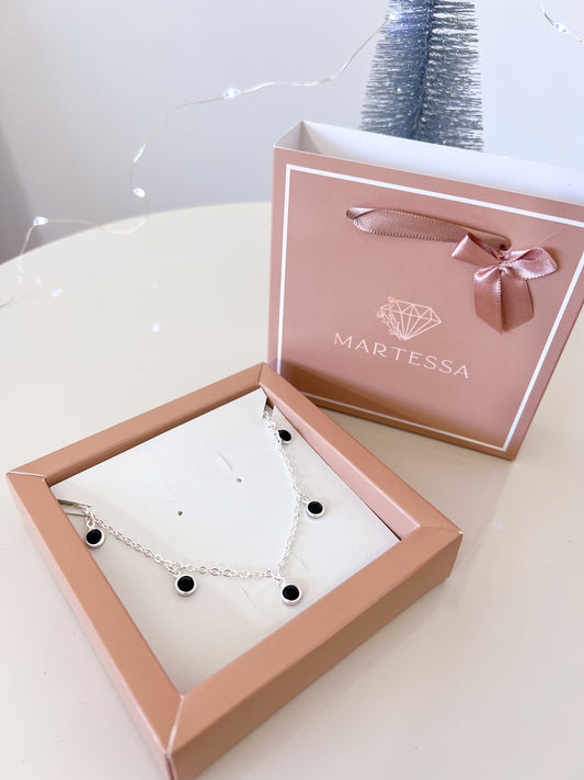 Choker Puntitos en Zirconia Negra