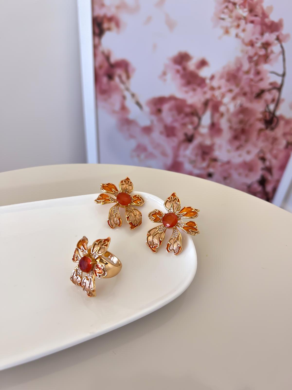 Conjunto de resina de flor de laranjeira