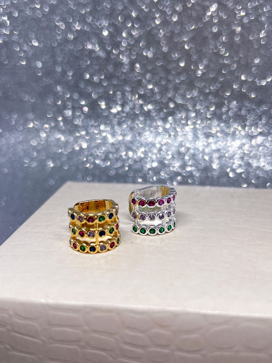 Piercing Fake Triple con Zirconias