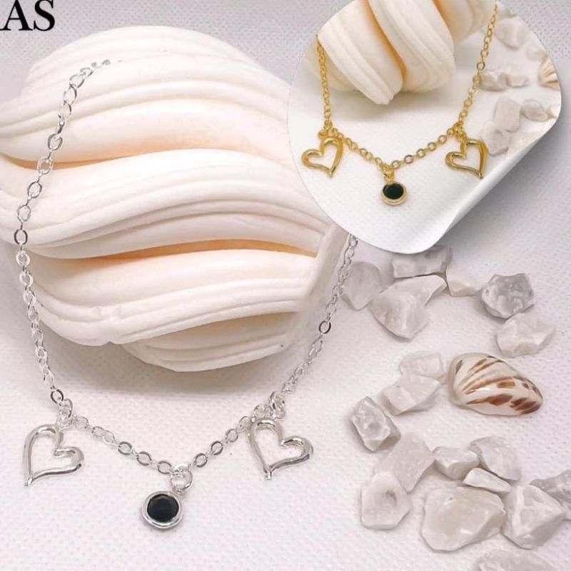 Pulseira coracao black stone