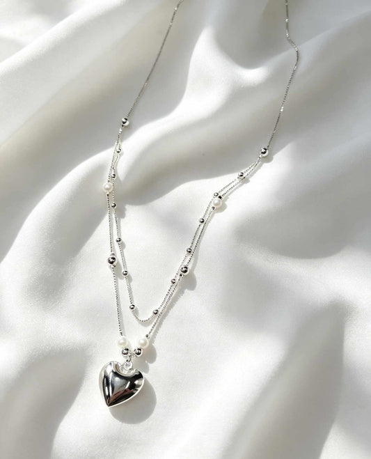 doble perlas corazon