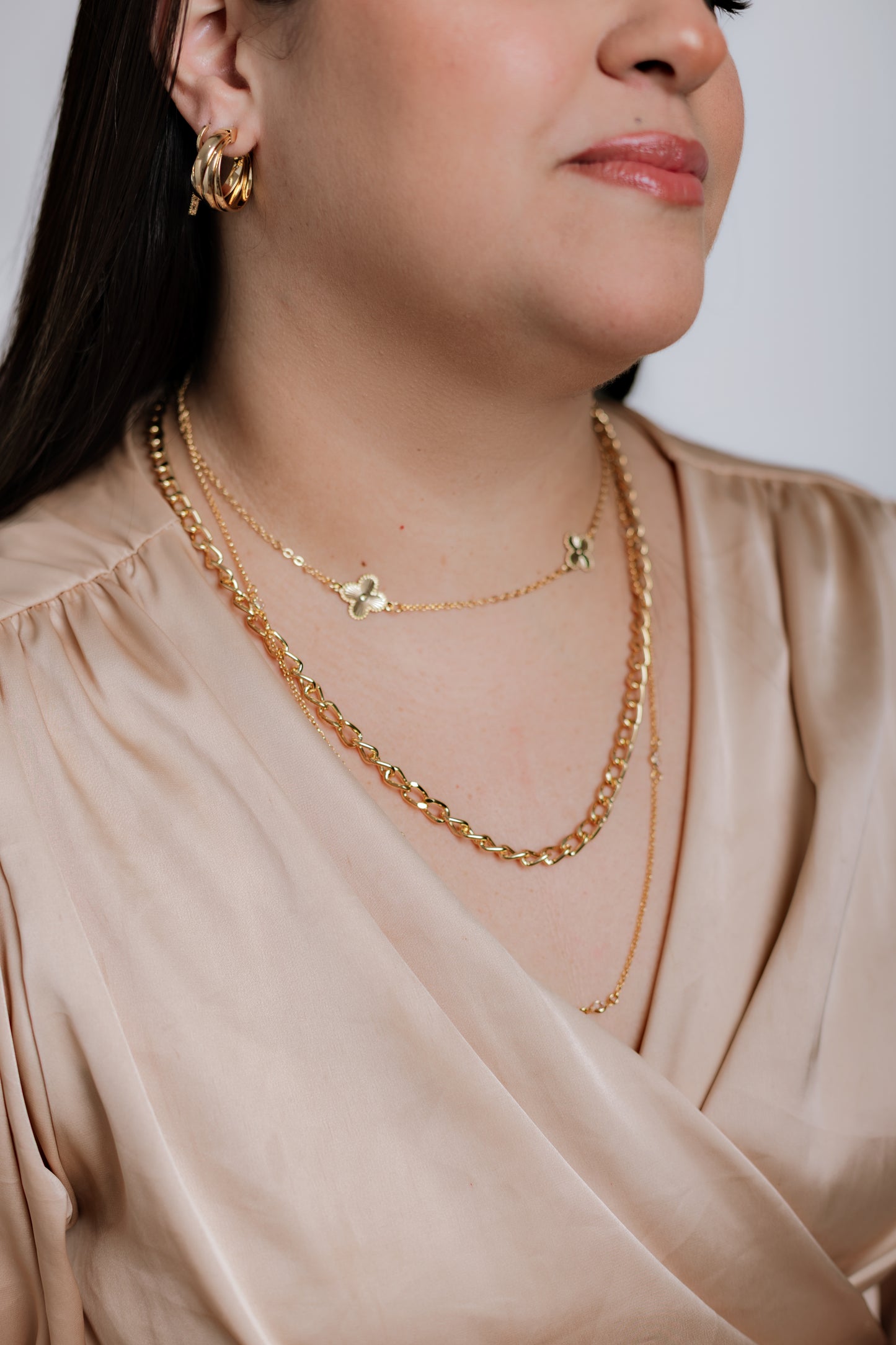 Choker con 3 tréboles lisos