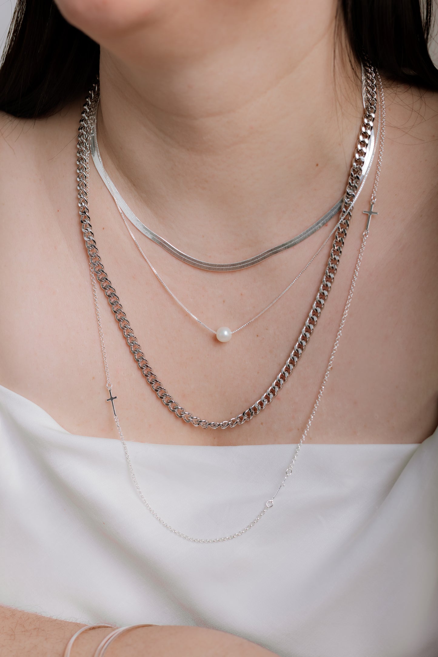 Collar de veneziana con perla