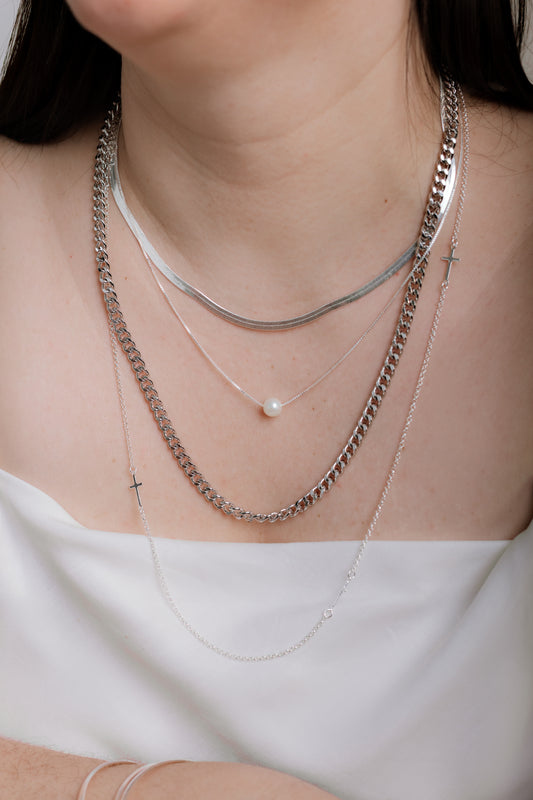 Collar de veneziana con perla