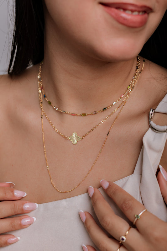 Collar largo con chapitas