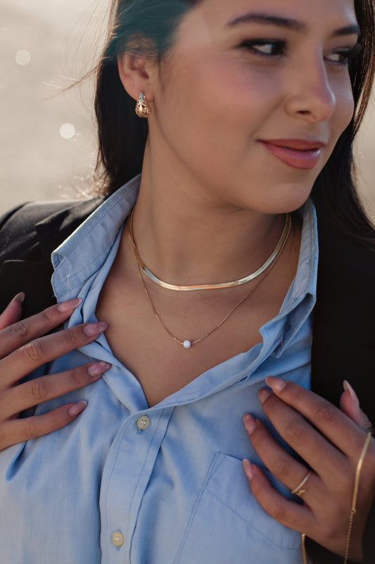 Collar Doble con Perla