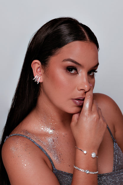 Pulseira de elos com zircônia
