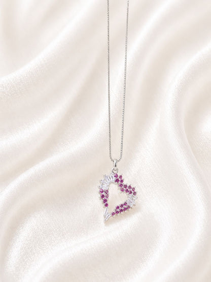 Corazon rosa y cristal