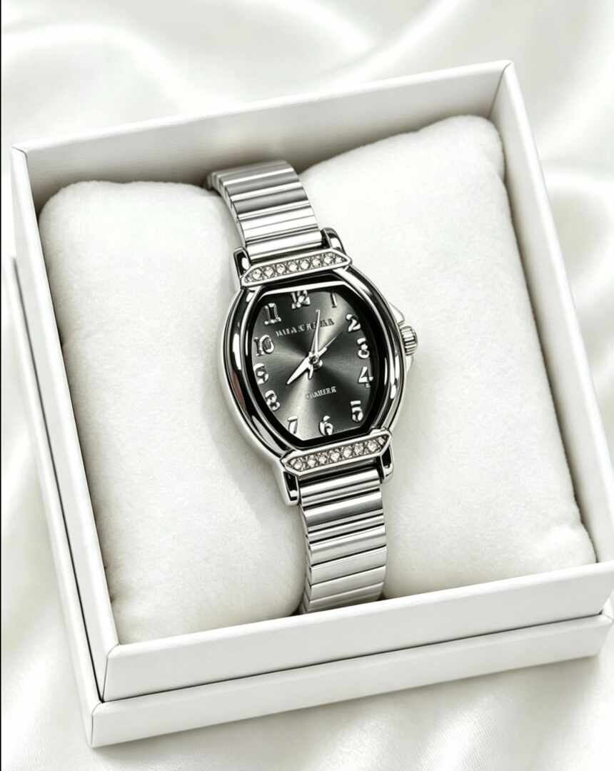 Reloj Femenino Cristales bañado en plata