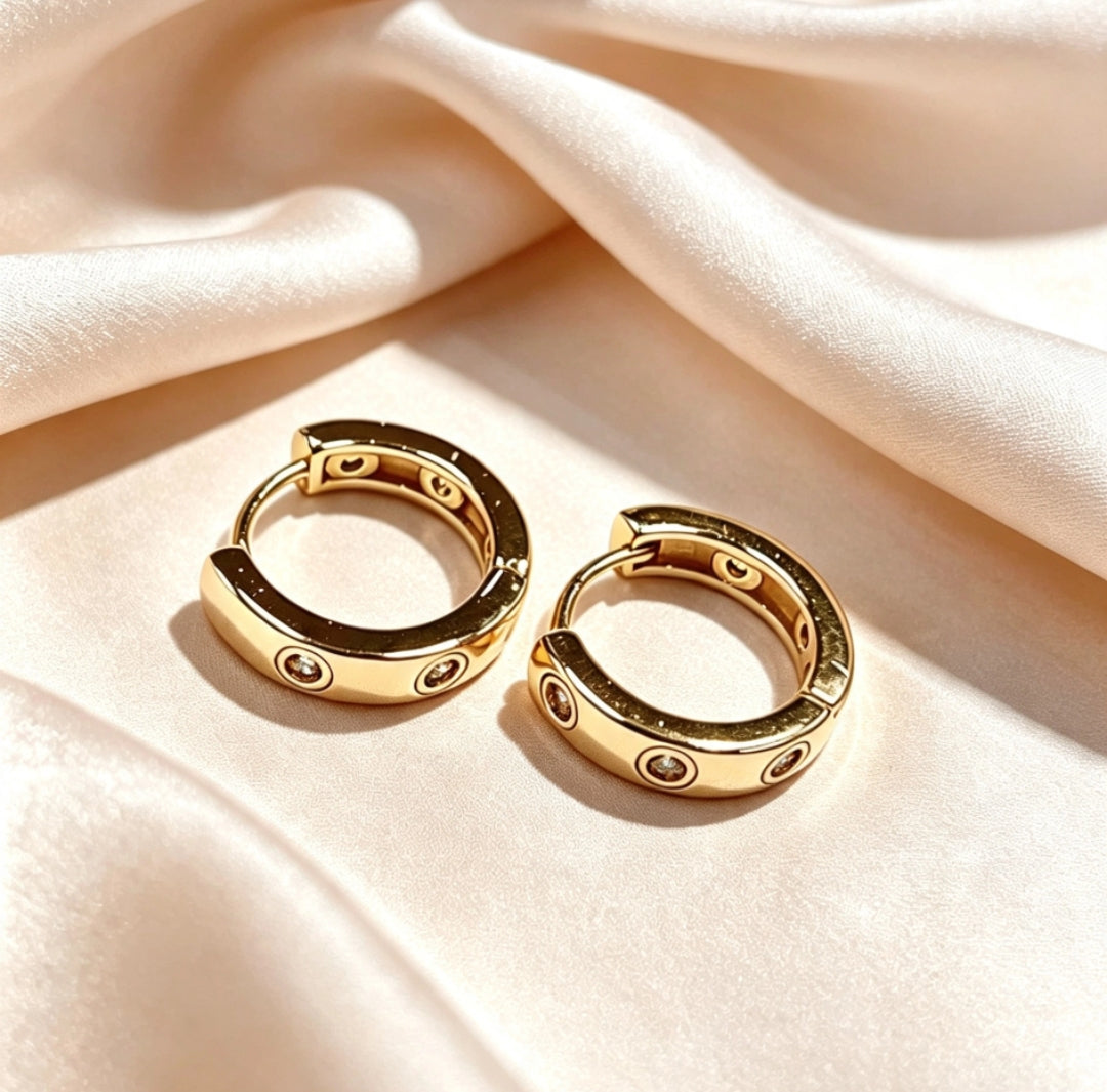 Aros circulares circornias medianos Baño de Oro