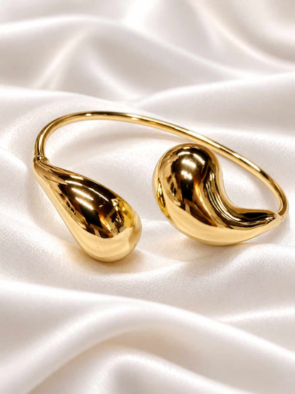 Bracelete Liso Ajustable Gota baño oro