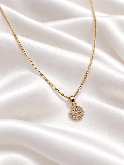 Collar dije colgante circonias baño oro