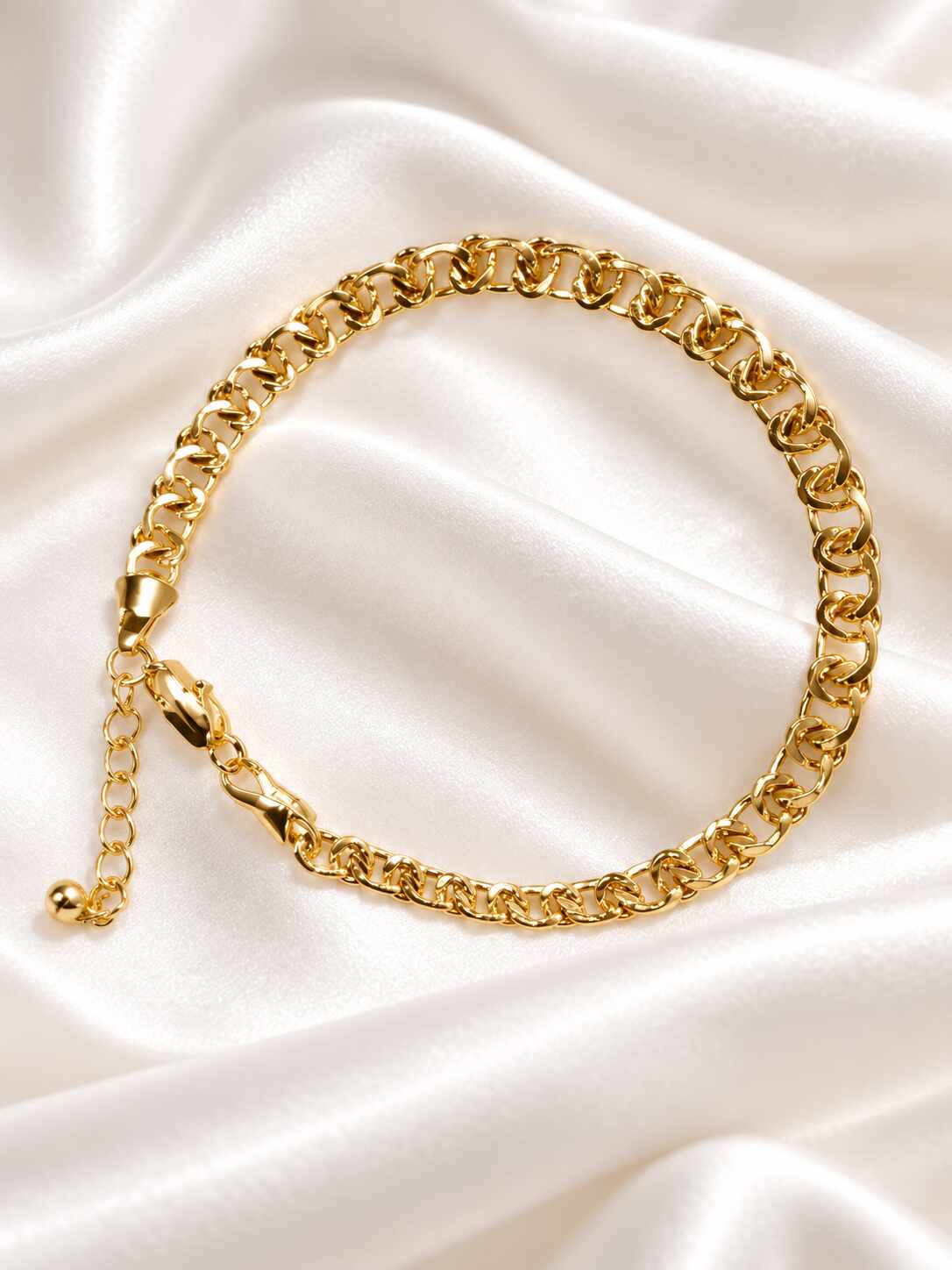 Pulsera masculina eslabones baño oro