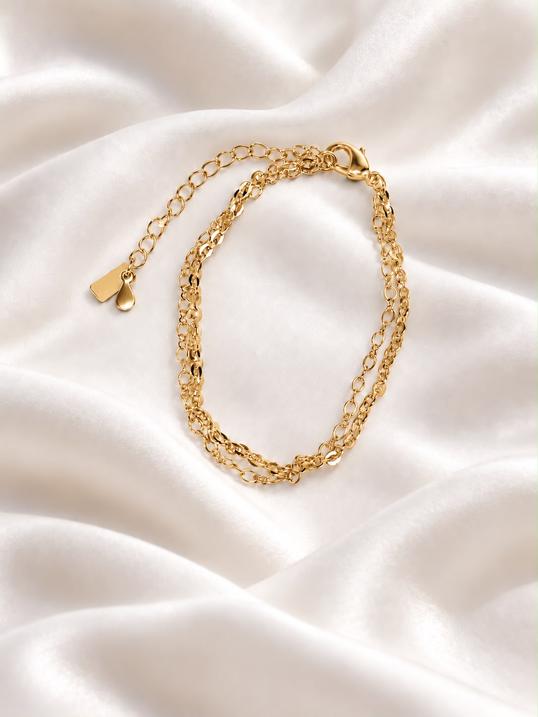 Pulsera con cadena de eslabones ovalados en oro