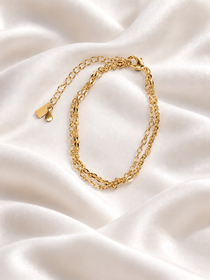 Pulsera con cadena de eslabones ovalados en oro