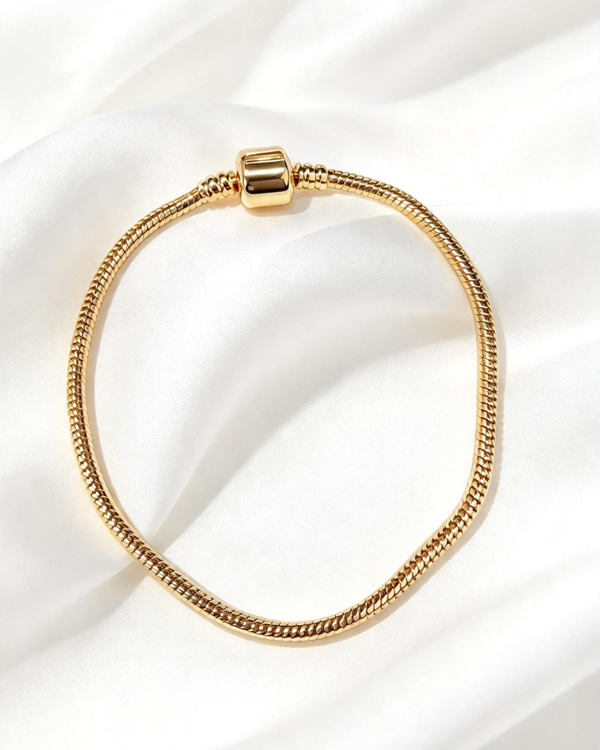 Pulsera de eslabones redondeados en oro