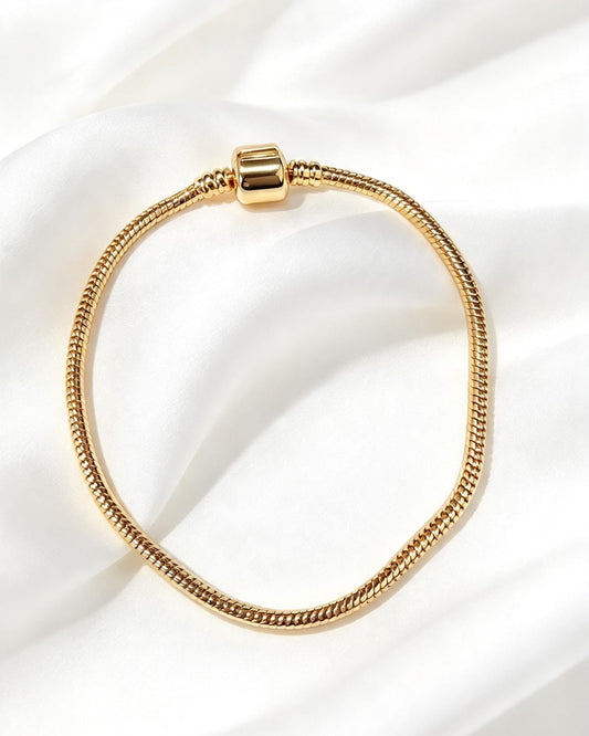 Pulsera de eslabones redondeados en oro