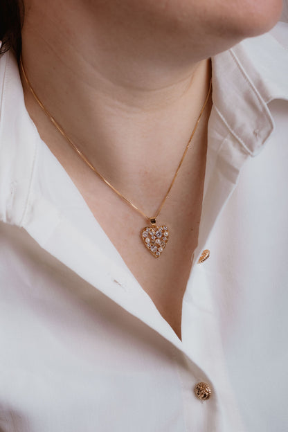 Corazón perlas y circonias 