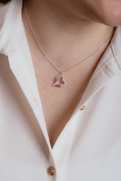Corazon rosa y cristal