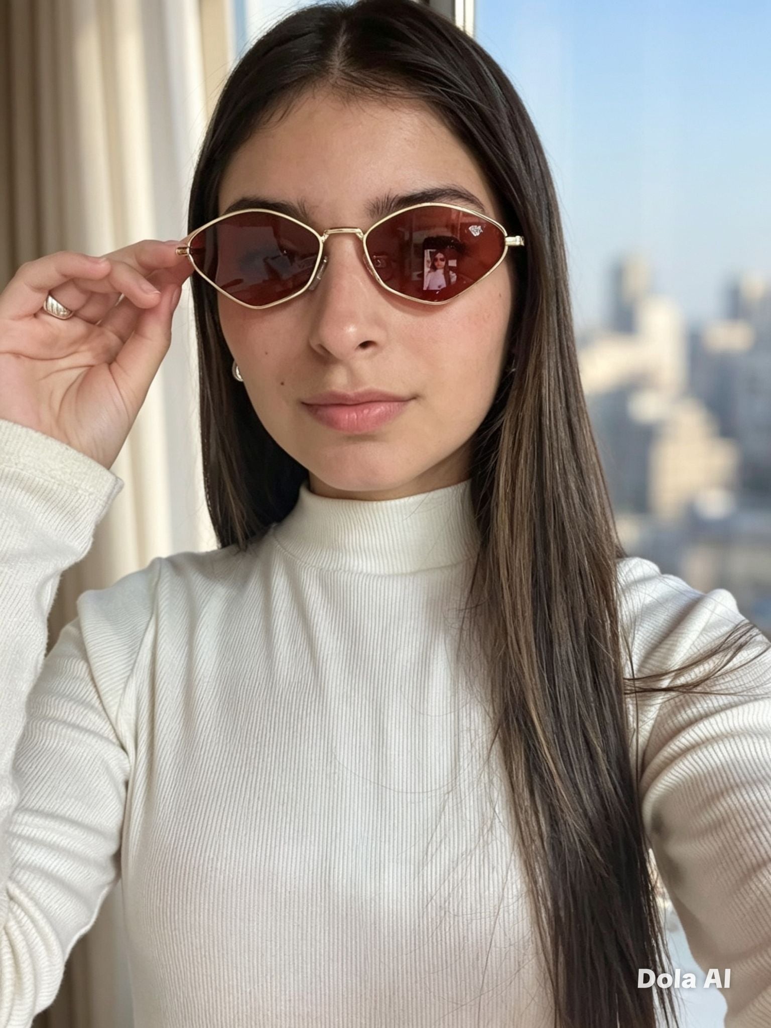 Su diseño fino y lentes en tono rojizo crean un look moderno y lleno de actitud. Perfecto para convertir un outfit simple en uno inolvidable.