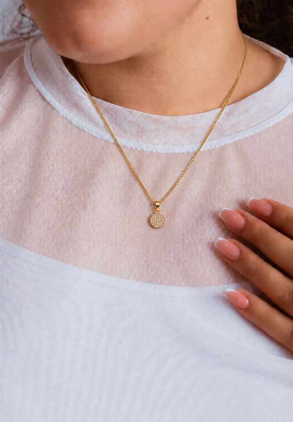 Collar dije colgante circonias baño oro