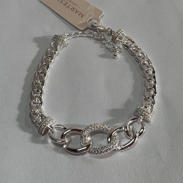 Pulseira elos cravejada