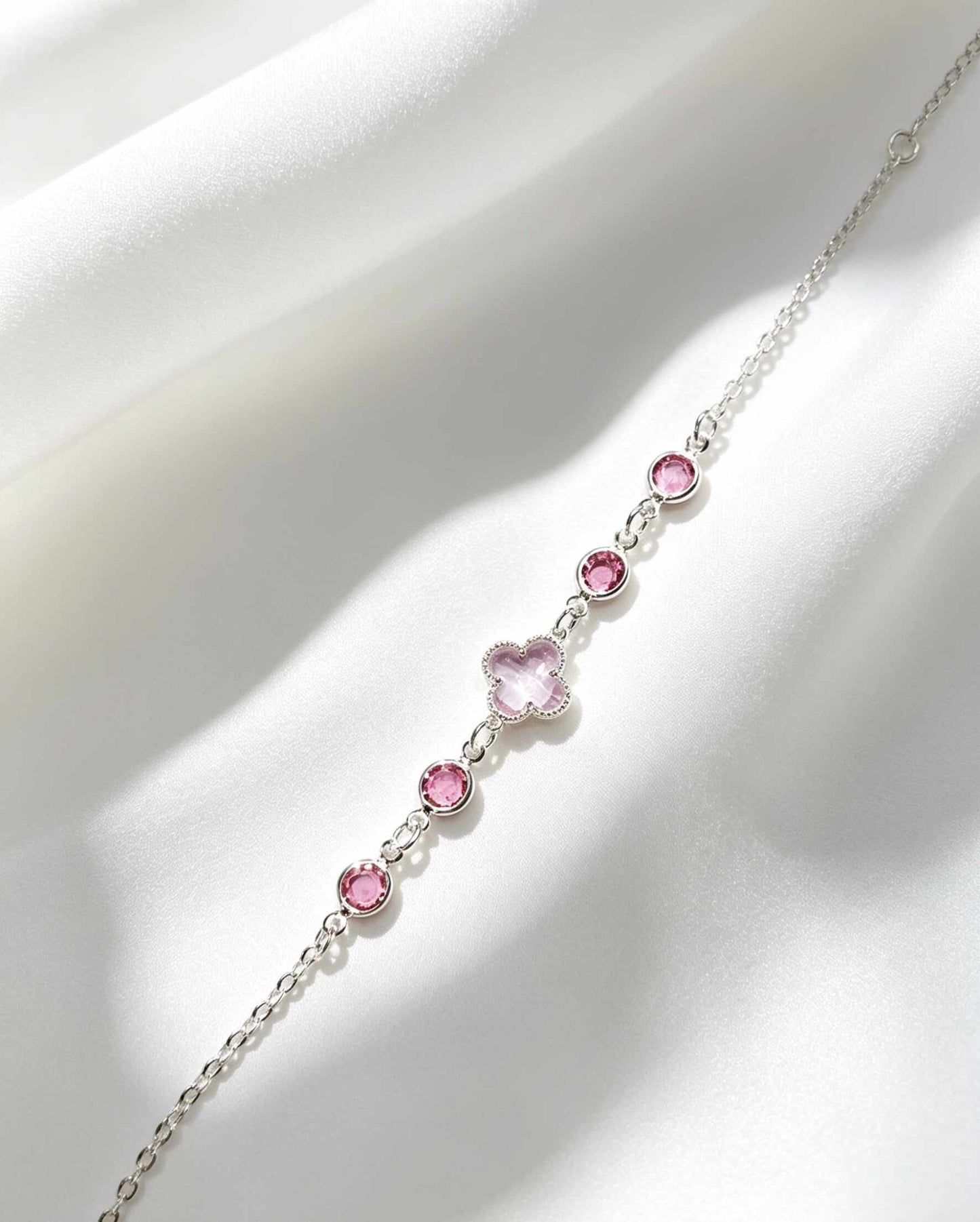 Pulseira trevo pink