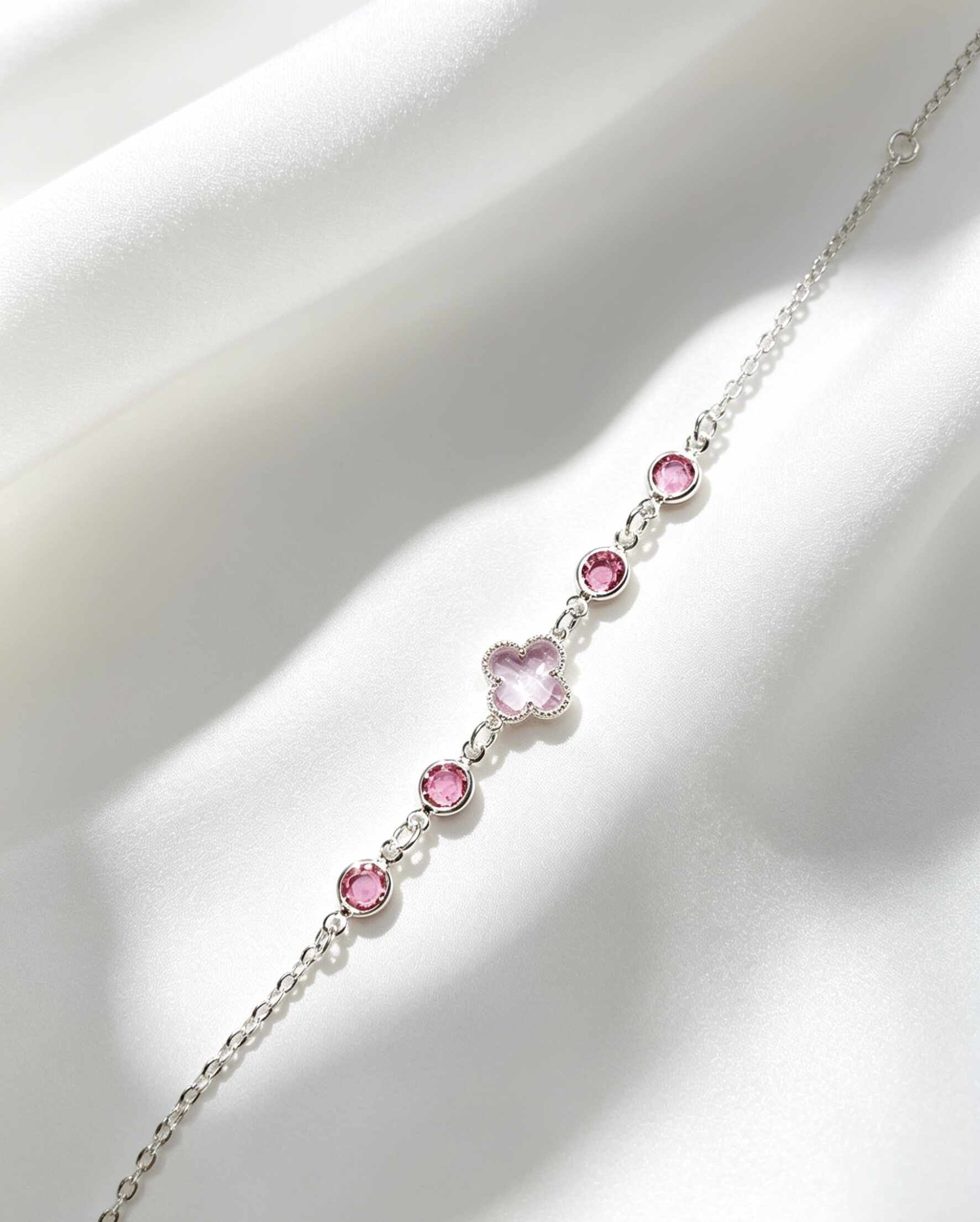 Pulseira trevo pink