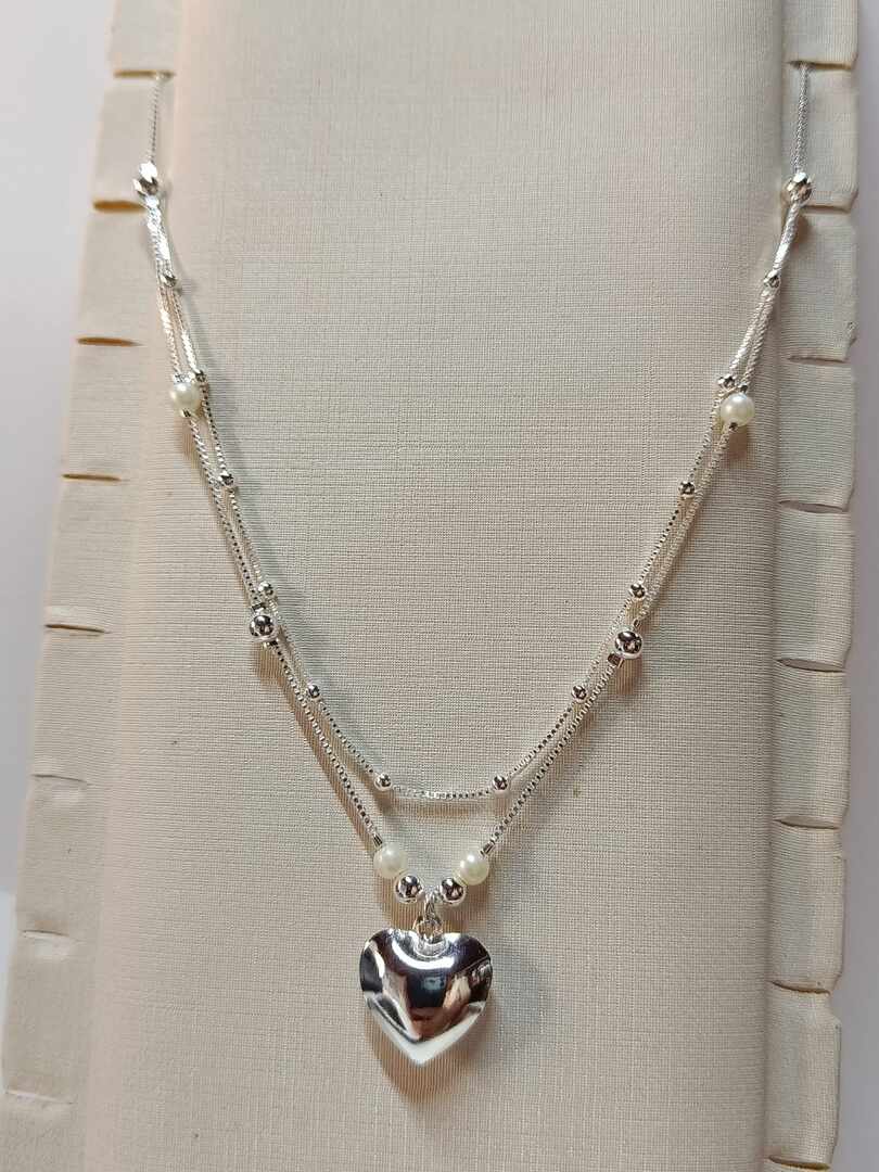 doble perlas corazon