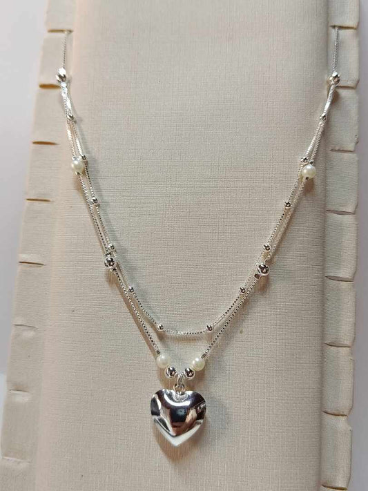 doble perlas corazon