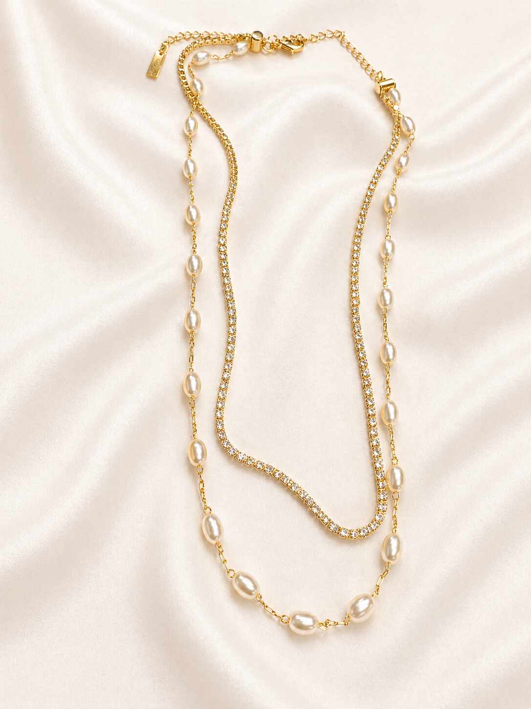Doble circonias y perlas 